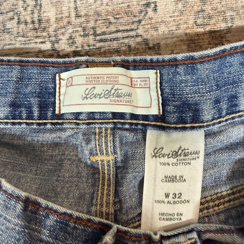 Vintage Levi Strauss Signature Carpenter Denim Shorts Size 32 Baggy Workwear Fad - Picture 6 of 7